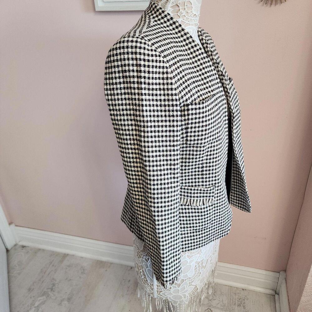 EUC Weekend MaxMara open black white houndstooth pattern jacket blazer S ? RR11 - Picture 6 of 9